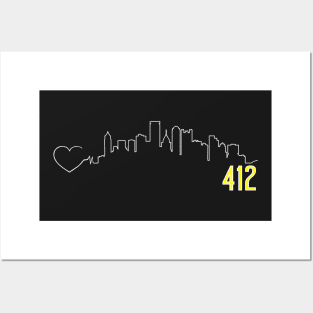 Pittsburgh Skyline 412 Love Posters and Art